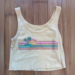 Billabong Sunbeams and Daydreams Sunshine Yellow Graphic Crop Top